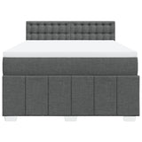 Box Spring Bed with Mattress Black Queen Fabric - Top-Down View