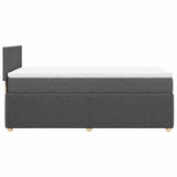 Box Spring Bed with Mattress Dark Grey King Single Fabric - Extra Image