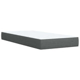Box Spring Bed with Mattress Dark Grey King Single Fabric - Close-Up Angle