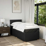 Box Spring Bed with Mattress Black King Single Fabric - Side View