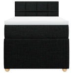 Box Spring Bed with Mattress Black King Single Fabric