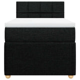 Box Spring Bed with Mattress Black King Single Fabric - Top-Down View