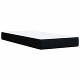 Box Spring Bed with Mattress Black King Single Fabric - Close-Up Angle
