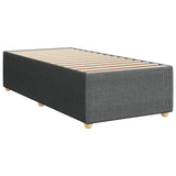 Box Spring Bed with Mattress Dark Grey King Single Fabric - Rear View