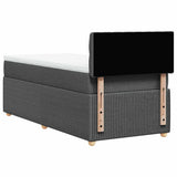 Box Spring Bed with Mattress Dark Grey King Single Fabric - Extra Image