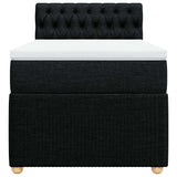 Box Spring Bed with Mattress Black King Single Fabric - Top-Down View