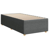 Box Spring Bed with Mattress Dark Grey King Single Fabric - Rear View