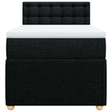 Box Spring Bed with Mattress Black King Single Fabric - Top-Down View