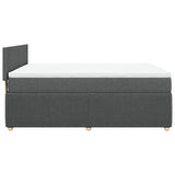 Box Spring Bed with Mattress Dark Grey Double Fabric - Extra Image