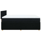 Box Spring Bed with Mattress Black Double Fabric - Extra Image