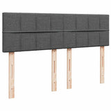 Box Spring Bed with Mattress Dark Grey Double Fabric
