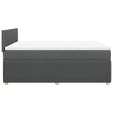 Box Spring Bed with Mattress Dark Grey Double Fabric - Extra Image