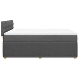 Box Spring Bed with Mattress Dark Grey Double Fabric - Extra Image