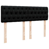 Box Spring Bed with Mattress Black Double Fabric - 45-Degree Angle
