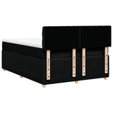 Box Spring Bed with Mattress Black Double Fabric - Extra Image