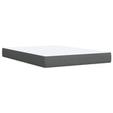 Box Spring Bed with Mattress Dark Grey Double Fabric - Close-Up Angle