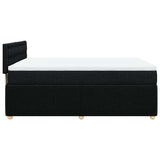 Box Spring Bed with Mattress Black Double Fabric - Extra Image