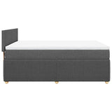Box Spring Bed with Mattress Dark Grey Queen Fabric - Extra Image