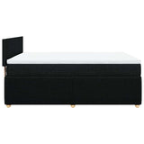 Box Spring Bed with Mattress Black Queen Fabric - Extra Image