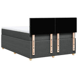 Box Spring Bed with Mattress Dark Grey Queen Fabric - Extra Image