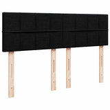 Box Spring Bed with Mattress Black Queen Fabric - 45-Degree Angle