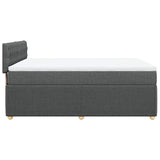 Box Spring Bed with Mattress Dark Grey Queen Fabric - Extra Image