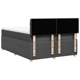 Box Spring Bed with Mattress Dark Grey Queen Fabric - Extra Image