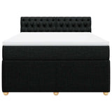 Box Spring Bed with Mattress Black Queen Fabric - Top-Down View