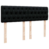 Box Spring Bed with Mattress Black Queen Fabric - 45-Degree Angle
