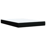 Box Spring Bed with Mattress Black Queen Fabric - Close-Up Angle