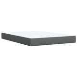 Box Spring Bed with Mattress Dark Grey Queen Fabric - Close-Up Angle