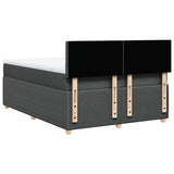Box Spring Bed with Mattress Dark Grey Queen Fabric - Extra Image