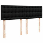 Box Spring Bed with Mattress Black Queen Fabric