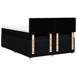 Box Spring Bed with Mattress Black Queen Fabric - Extra Image