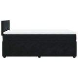 Box Spring Bed with Mattress Black King Single Velvet - Extra Image