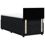 Box Spring Bed with Mattress Black King Single Velvet - Extra Image