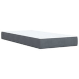 Box Spring Bed with Mattress Dark Grey King Single Velvet - Close-Up Angle