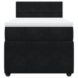 Box Spring Bed with Mattress Black King Single Velvet - Top-Down View