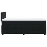 Box Spring Bed with Mattress Black King Single Velvet - Extra Image
