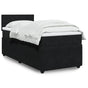 Box Spring Bed with Mattress Black King Single Velvet