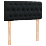 Box Spring Bed with Mattress Black King Single Velvet