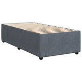 Box Spring Bed with Mattress Dark Grey King Single Velvet - 45-Degree Angle