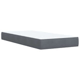 Box Spring Bed with Mattress Dark Grey King Single Velvet - Close-Up Angle