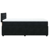 Box Spring Bed with Mattress Black King Single Velvet - Extra Image