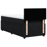 Box Spring Bed with Mattress Black King Single Velvet - Extra Image