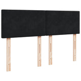 Box Spring Bed with Mattress Black Double Velvet - 45-Degree Angle
