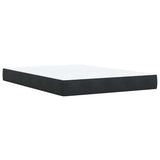 Box Spring Bed with Mattress Black Double Velvet - Close-Up Angle