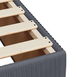 Box Spring Bed with Mattress Dark Grey Double Velvet - Extra Image