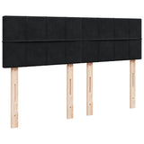 Box Spring Bed with Mattress Black Double Velvet - 45-Degree Angle