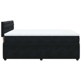 Box Spring Bed with Mattress Black Double Velvet - Extra Image